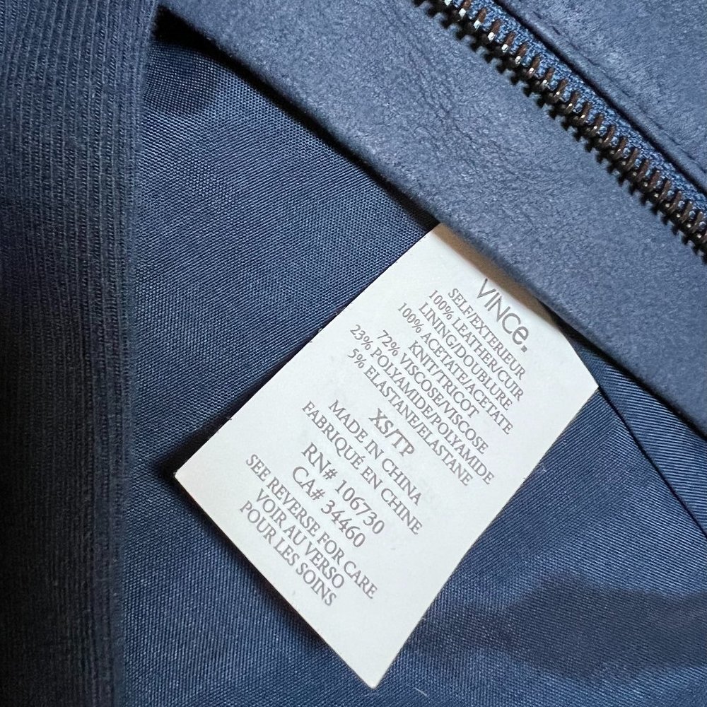 Vince Soft Leather Jacket in Coastal Blue